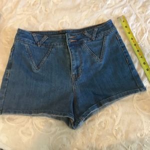 P.S. Erin Wasson High Waisted Denim Shorts